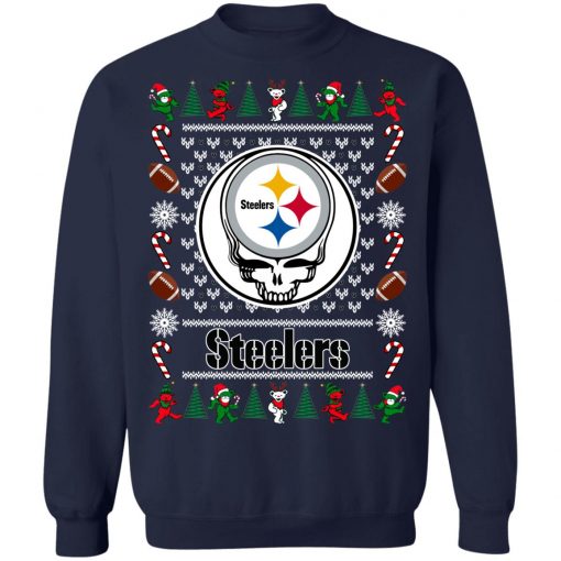 Pittsburgh Steelers Grateful Dead Ugly Christmas Sweater, Hoodie