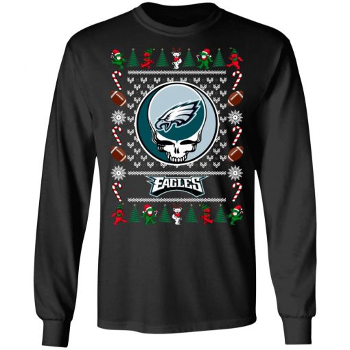 Philadelphia Eagles Grateful Dead Ugly Christmas Sweater, Hoodie