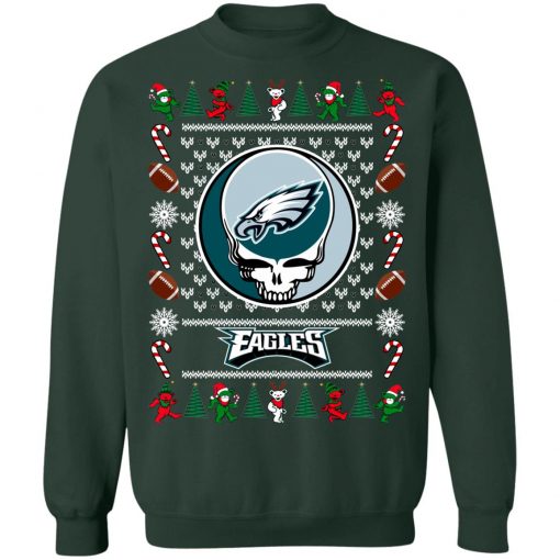 Philadelphia Eagles Grateful Dead Ugly Christmas Sweater, Hoodie