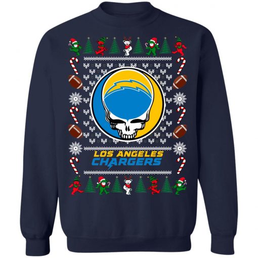 Los Angeles Chargers Grateful Dead Ugly Christmas Sweater, Hoodie