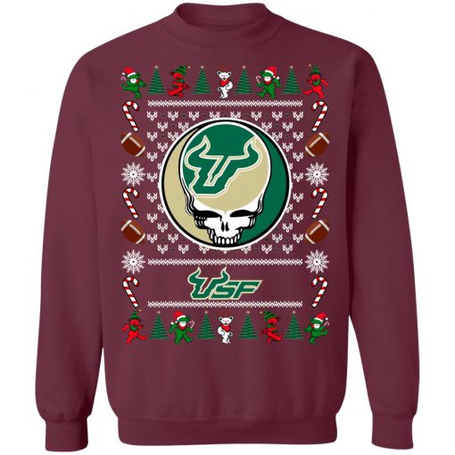 South Florida Bulls Grateful Dead Ugly Christmas Sweater, Hoodie