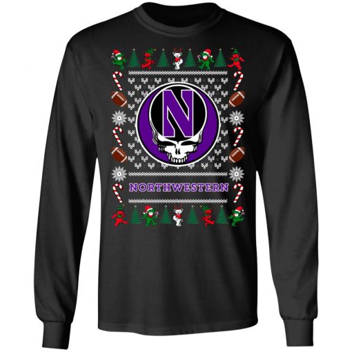 Northwestern Wildcats Grateful Dead Ugly Christmas Sweater, Hoodie