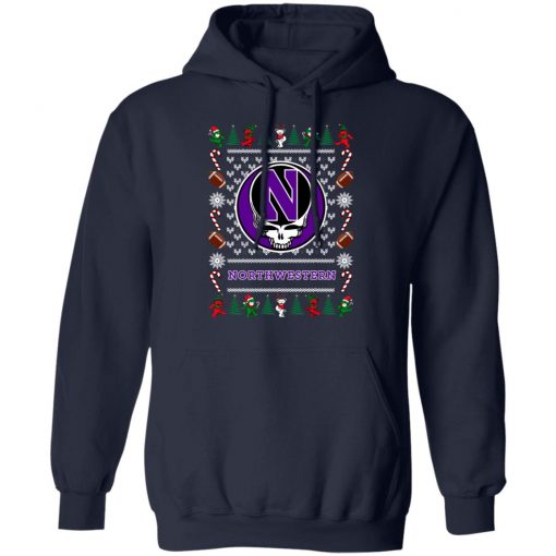 Northwestern Wildcats Grateful Dead Ugly Christmas Sweater, Hoodie