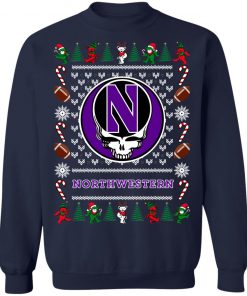 Northwestern Wildcats Grateful Dead Ugly Christmas Sweater, Hoodie