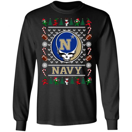 Navy Midshipmen Grateful Dead Ugly Christmas Sweater, Hoodie