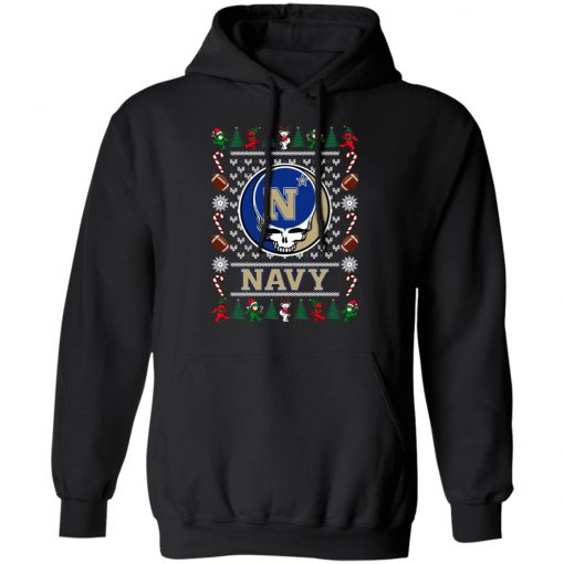 Navy Midshipmen Grateful Dead Ugly Christmas Sweater, Hoodie