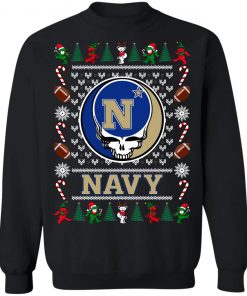 Navy Midshipmen Grateful Dead Ugly Christmas Sweater, Hoodie