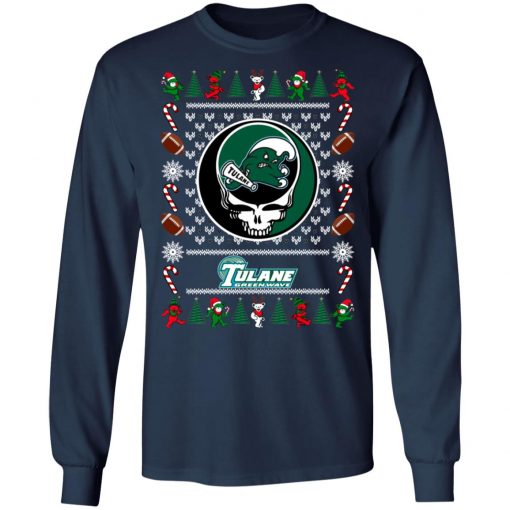 Tulane Green Wave Grateful Dead Ugly Christmas Sweater, Hoodie