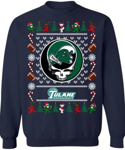 Tulane Green Wave Grateful Dead Ugly Christmas Sweater, Hoodie