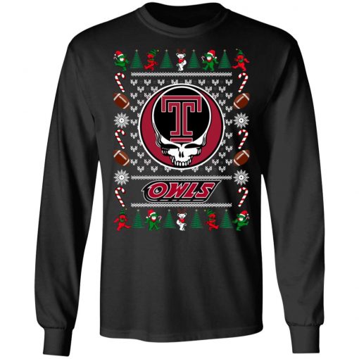 Temple Owls Grateful Dead Ugly Christmas Sweater, Hoodie