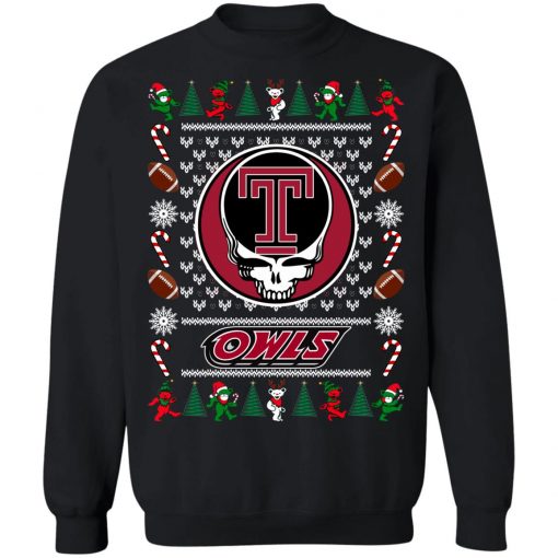 Temple Owls Grateful Dead Ugly Christmas Sweater, Hoodie