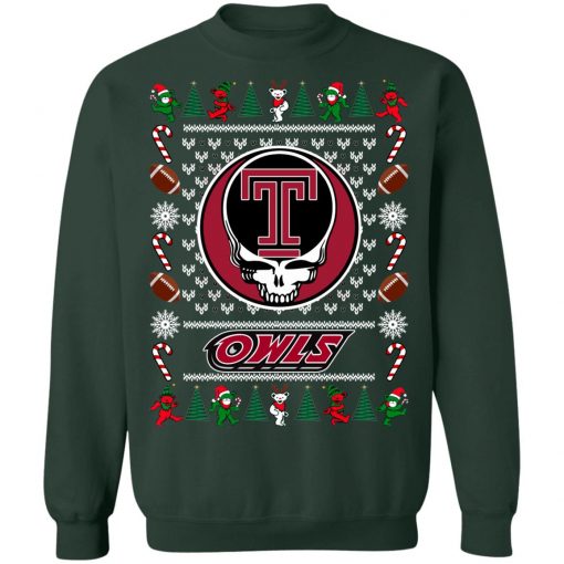 Temple Owls Grateful Dead Ugly Christmas Sweater, Hoodie