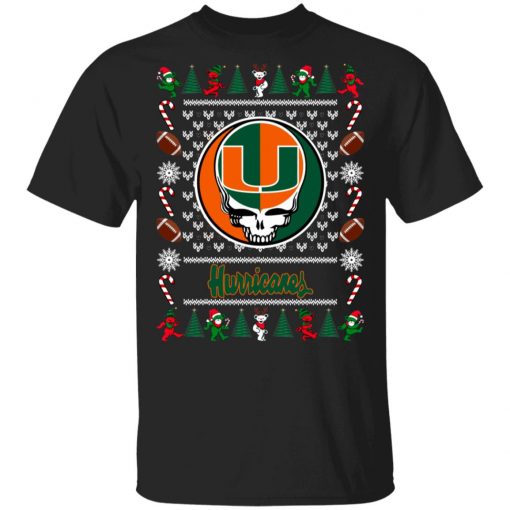 Miami Hurricanes Grateful Dead Ugly Christmas Sweater, Hoodie