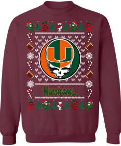 Miami Hurricanes Grateful Dead Ugly Christmas Sweater, Hoodie