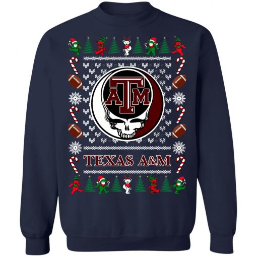 Texas A_M Grateful Dead Ugly Christmas Sweater, Hoodie