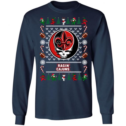 Louisiana Ragin_ Cajuns Grateful Dead Ugly Christmas Sweater, Hoodie