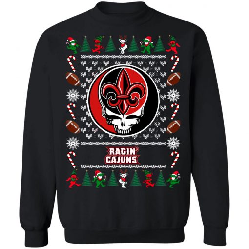 Louisiana Ragin_ Cajuns Grateful Dead Ugly Christmas Sweater, Hoodie