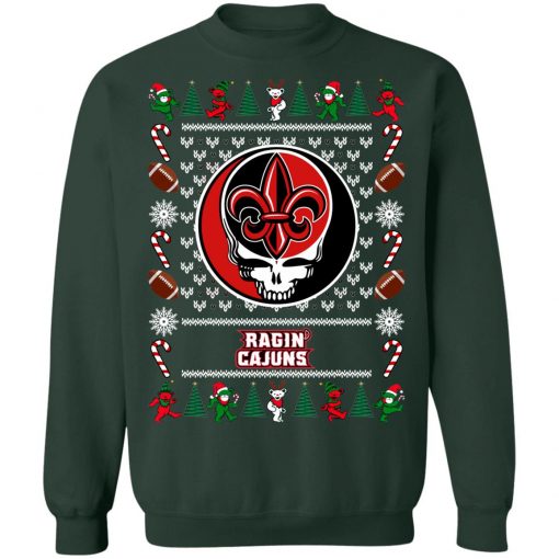 Louisiana Ragin_ Cajuns Grateful Dead Ugly Christmas Sweater, Hoodie