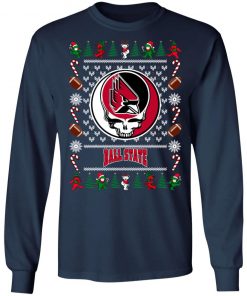 Ball State Cardinals Grateful Dead Ugly Christmas Sweater, Hoodie