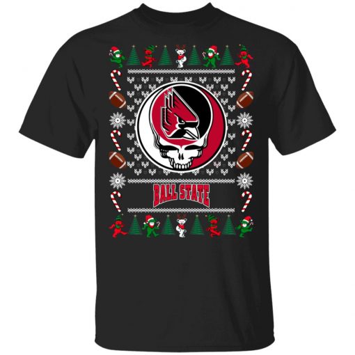 Ball State Cardinals Grateful Dead Ugly Christmas Sweater, Hoodie