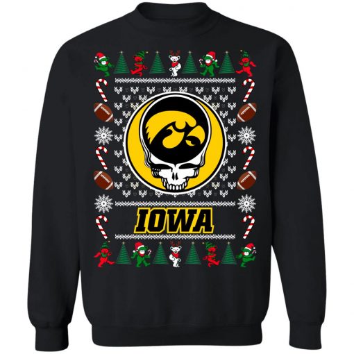 Iowa Hawkeyes Grateful Dead Ugly Christmas Sweater, Hoodie