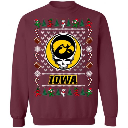 Iowa Hawkeyes Grateful Dead Ugly Christmas Sweater, Hoodie
