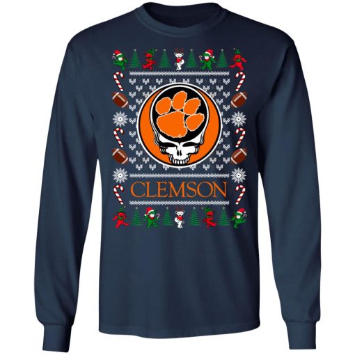 Clemson Tigers Grateful Dead Ugly Christmas Sweater, Hoodie