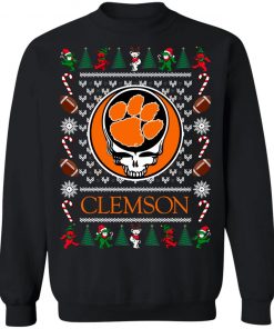 Clemson Tigers Grateful Dead Ugly Christmas Sweater, Hoodie