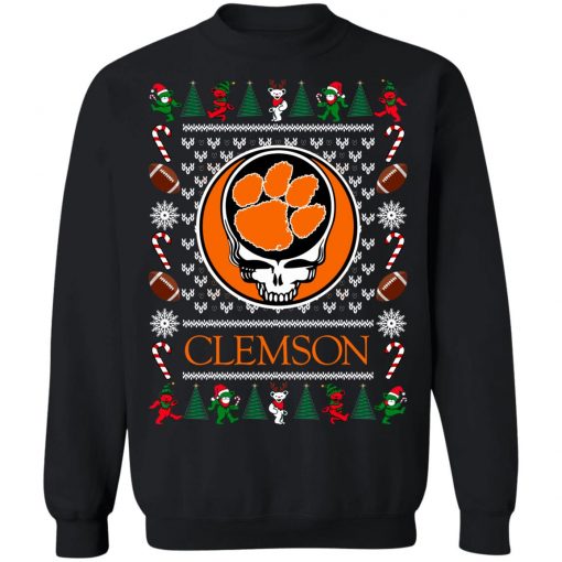 Clemson Tigers Grateful Dead Ugly Christmas Sweater, Hoodie