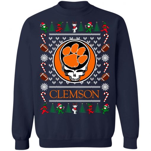 Clemson Tigers Grateful Dead Ugly Christmas Sweater, Hoodie