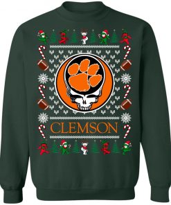 Clemson Tigers Grateful Dead Ugly Christmas Sweater, Hoodie