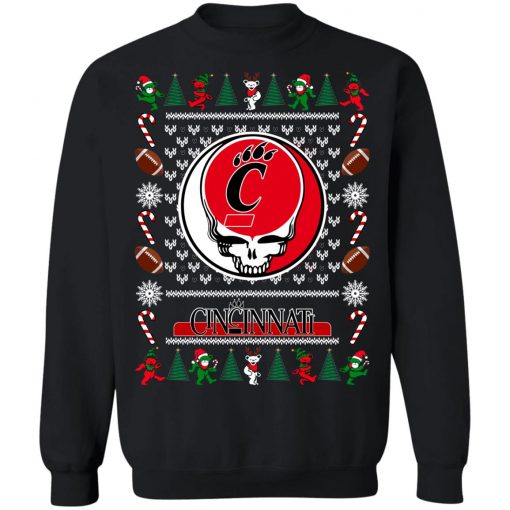 Cincinnati Bearcats Grateful Dead Ugly Christmas Sweater, Hoodie