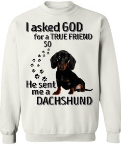 I Asked God For A True Friend So He Sent Me A Dachshund Shirt