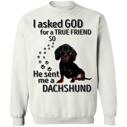 I Asked God For A True Friend So He Sent Me A Dachshund Shirt