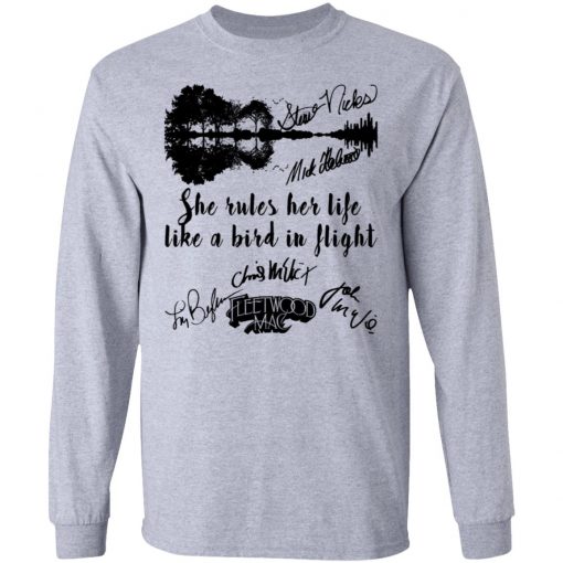 Fleetwood Mac She Rules Her Life Like A Bird In Flight Signatures Shirt