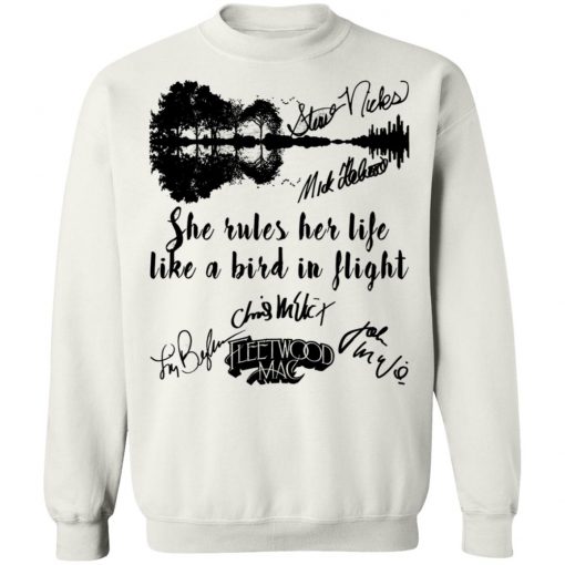 Fleetwood Mac She Rules Her Life Like A Bird In Flight Signatures Shirt