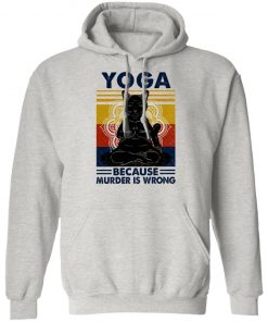 Yoga Because Murder Is Wrong Black Cat Vintage Shirt