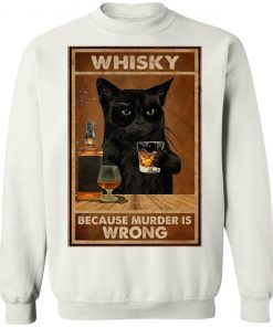 Whisky Because Murder Is Wrong Black Cat Vintage Shirt