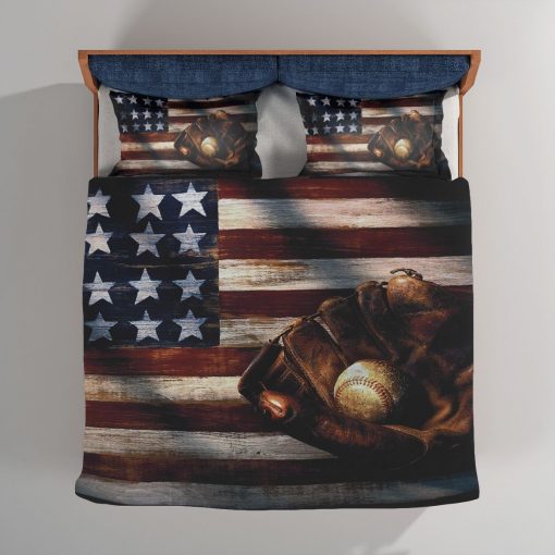 American Flag Baseball Bedding Set