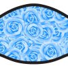 Blue Rose Flower Floral Black Face Mask