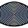 Circle Optical Illusion Black Trippy Print Face Mask