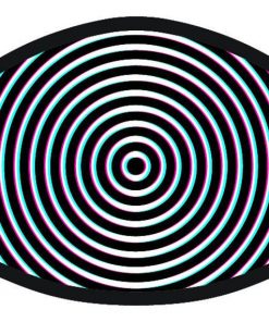 Circle Optical Illusion Black Trippy Print Face Mask