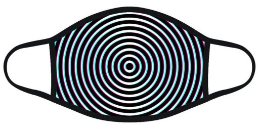 Circle Optical Illusion Black Trippy Print Face Mask