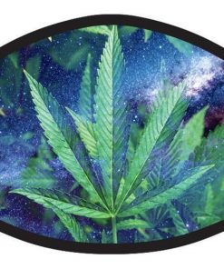 Colorful Green Leaf Marijuana Galaxy Face Mask