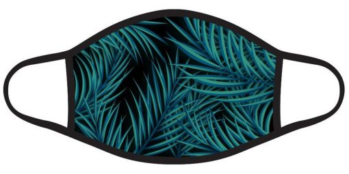 Colorful Green Leaf Palm Tree Black Leaves Face Mask