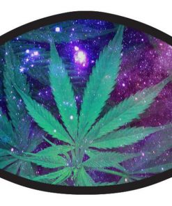 Colorful Marijuana Green Leaf Rasta Black Galaxy Face Mask