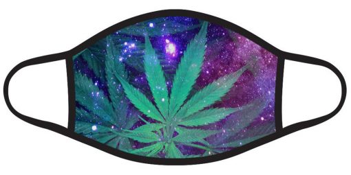 Colorful Marijuana Green Leaf Rasta Black Galaxy Face Mask