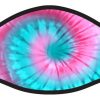 Colorful Pink Blue Tie Dye Spiral Print Face Mask