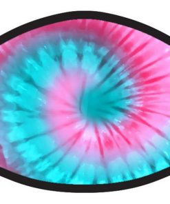 Colorful Pink Blue Tie Dye Spiral Print Face Mask