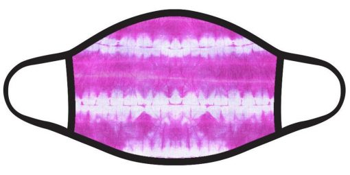 Colorful Pink White Striped Tie Dye Face Mask